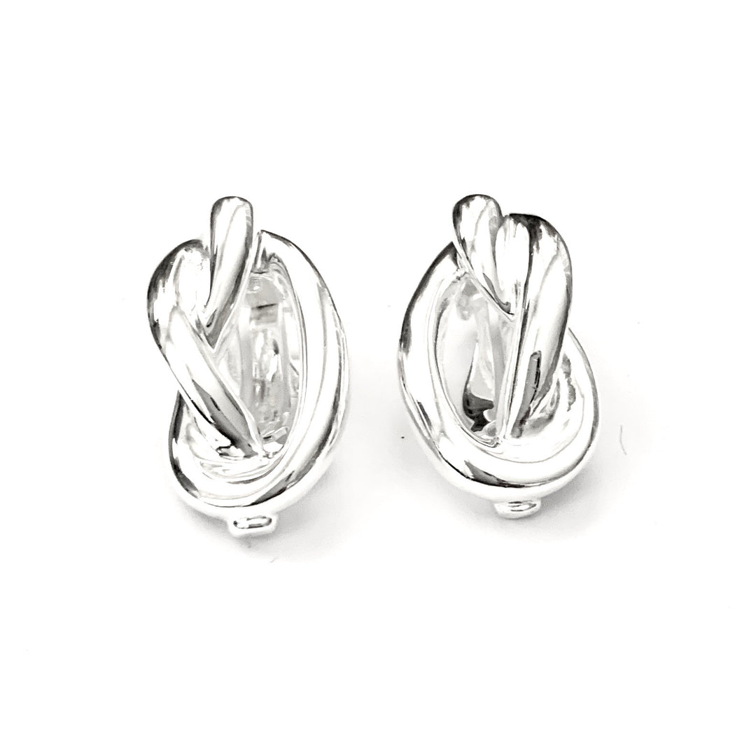 Silver Clip Earrings - A6436