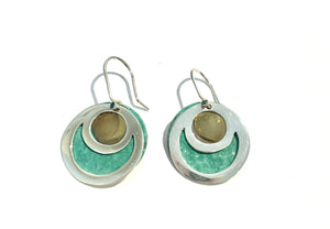 Patinated Copper & Silver Drops - A9318