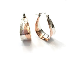 Load image into Gallery viewer, Silver &amp; Copper Hoops - A9335
