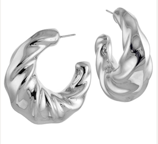 Silver Hoops - A5593