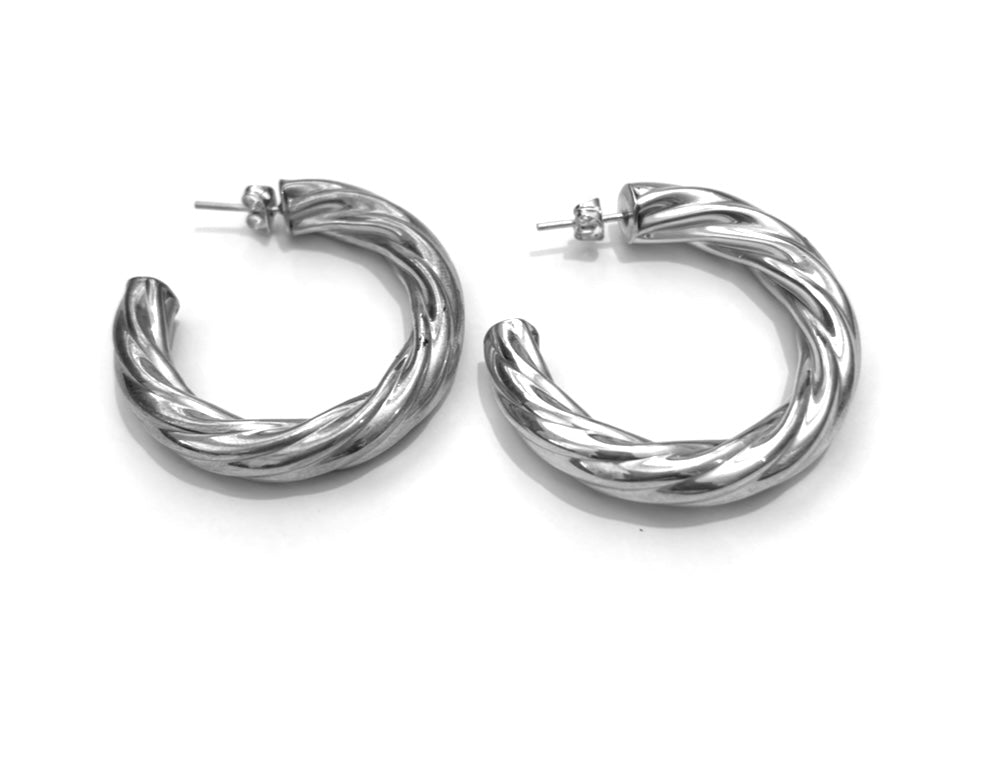 Silver Hoop Earrings - PPA402