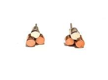 Load image into Gallery viewer, Silver &amp; Copper Stud Earrings - A9114
