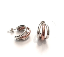 Load image into Gallery viewer, Silver &amp; Copper Hoops - PPA897
