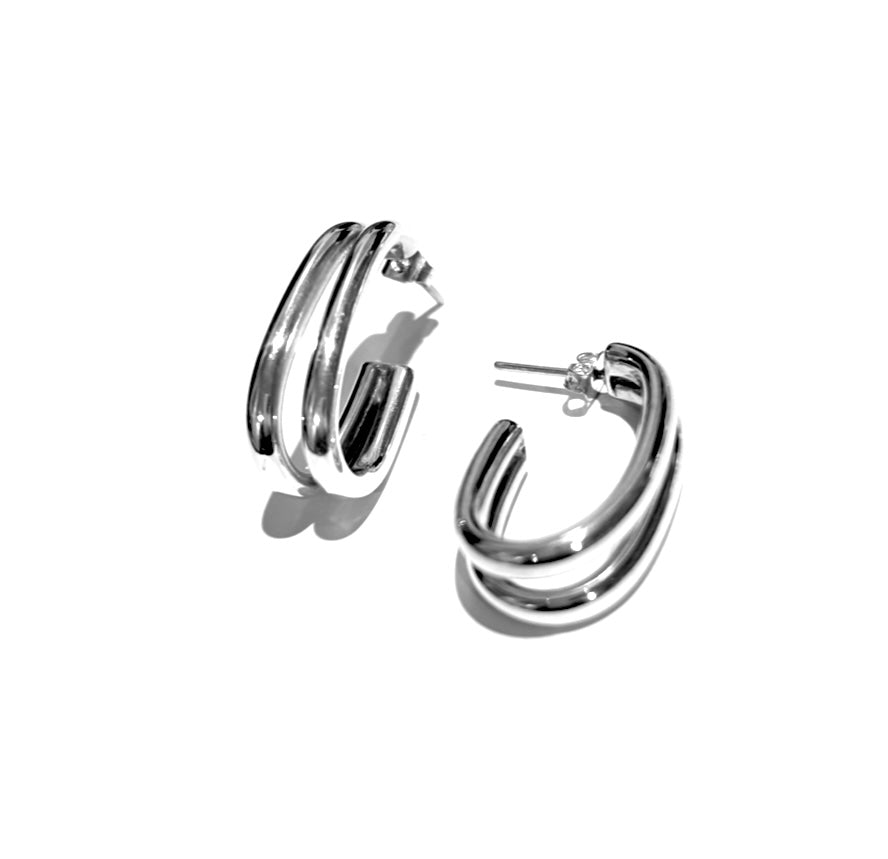 Silver Hoops - A1017