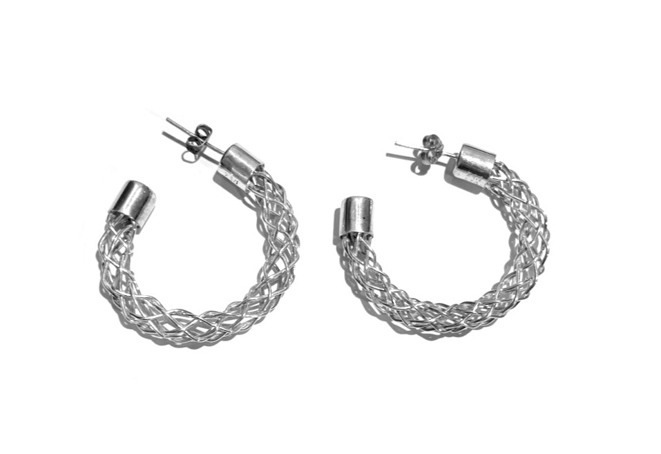 Silver Hoop Earrings - A6355