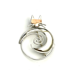 Silver & Copper Brooch - E904