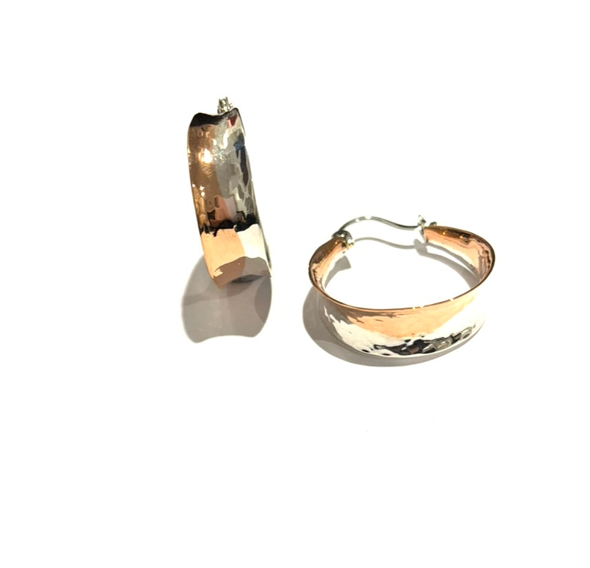 Silver & Copper Hoops - A9332