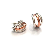 Load image into Gallery viewer, Silver &amp; Copper Hoops - PPA897
