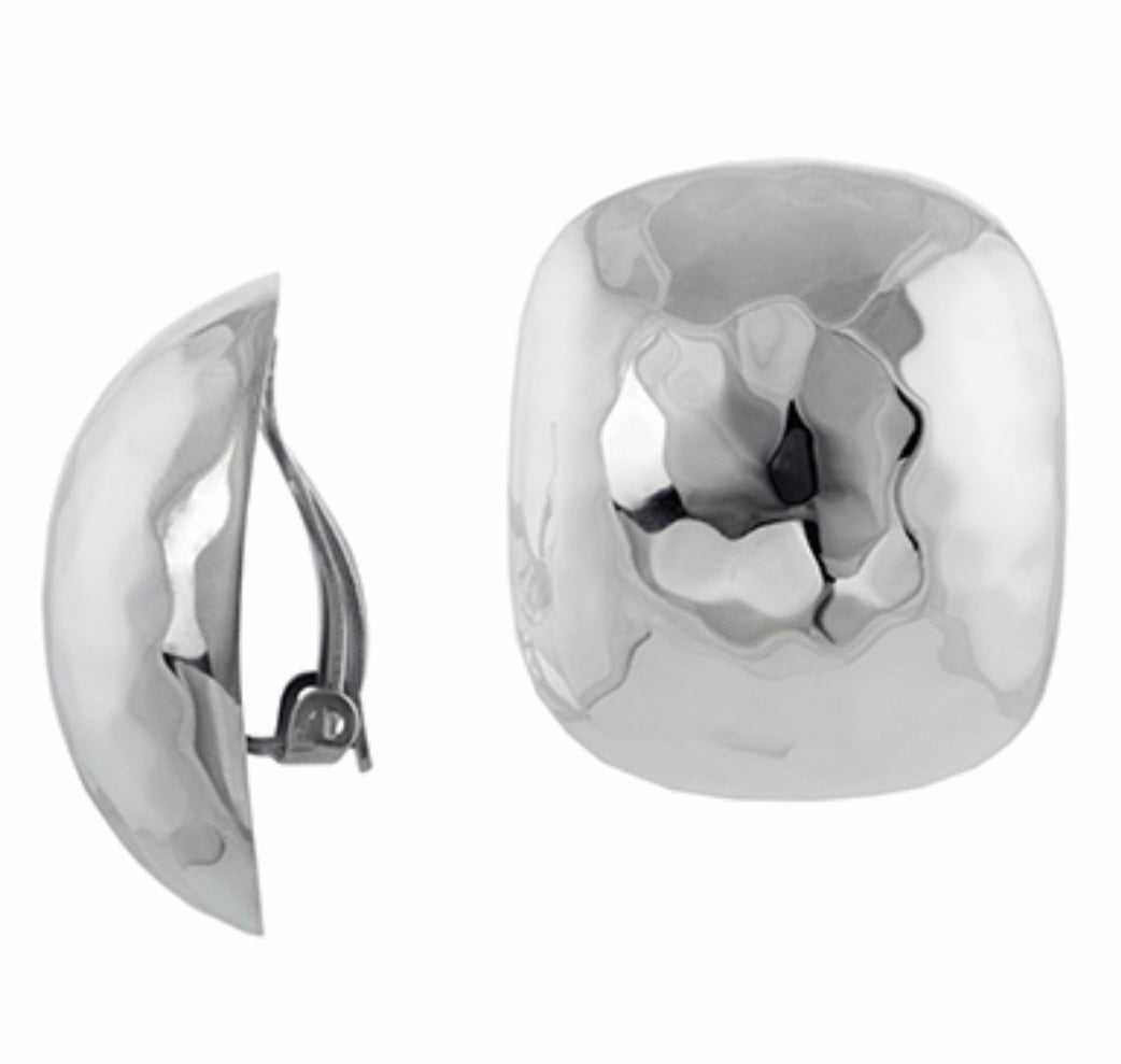 Silver Clip Earrings - A5605