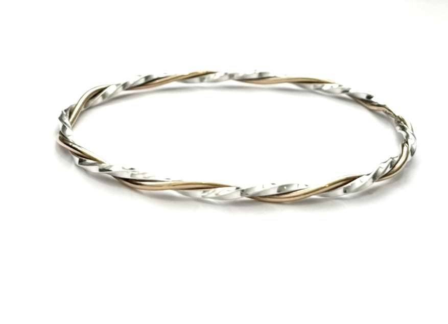 Silver & Brass Bangle - PPB118