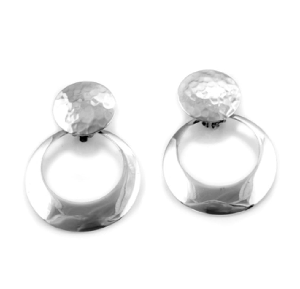 Silver Clip Earrings - A5607