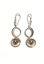 Load image into Gallery viewer, Silver &amp; Brass Earrings - PPA908
