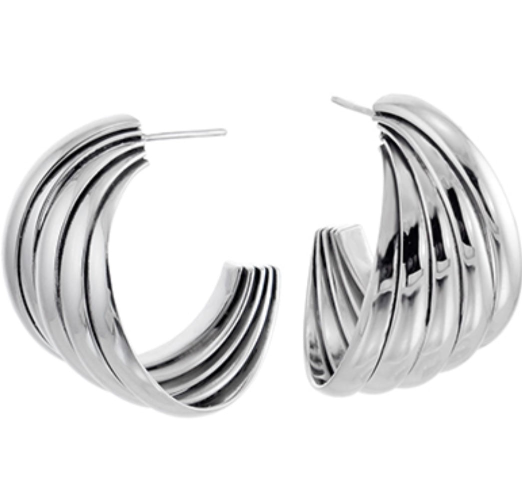 Silver Hoops - A5601