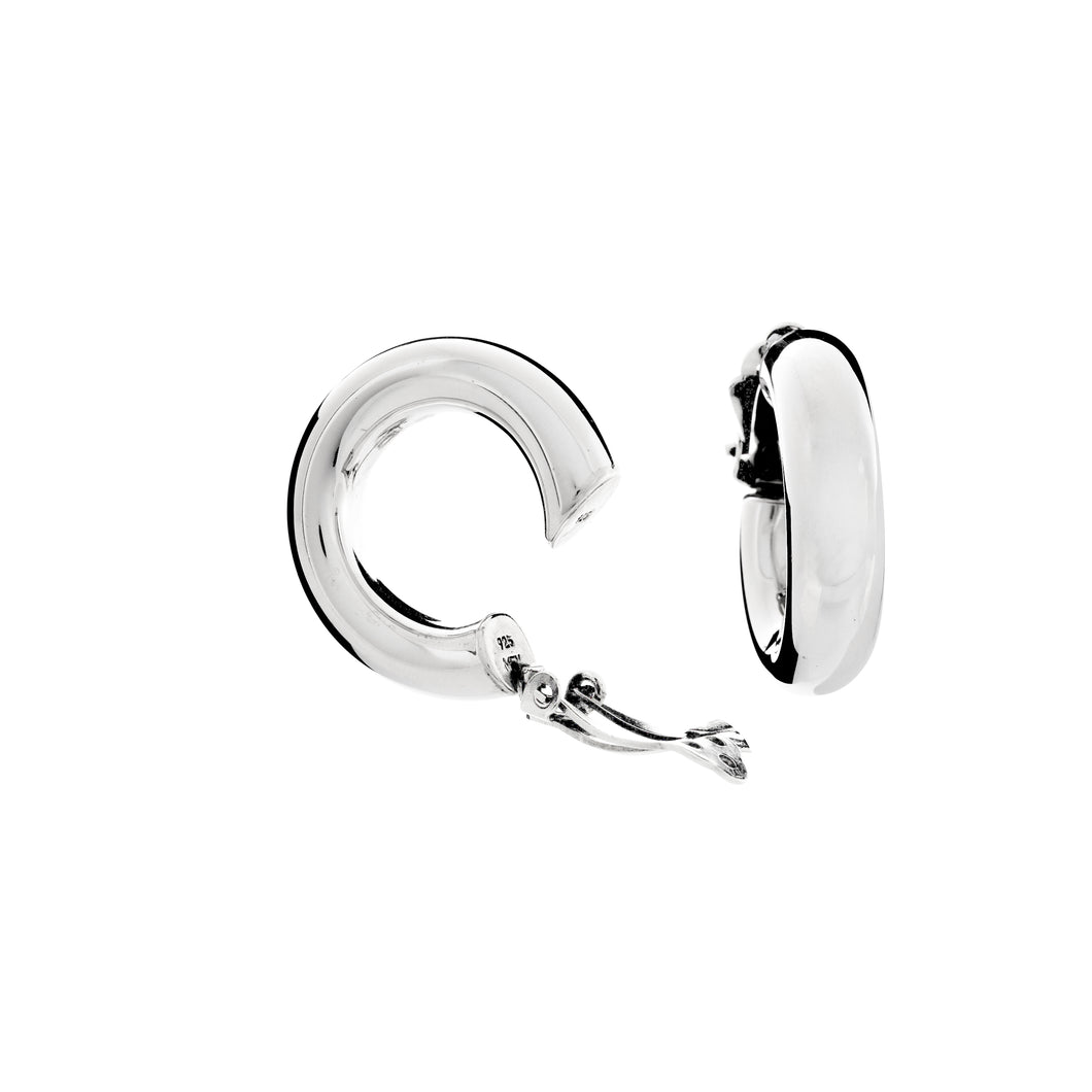 Silver Clip on Hoops - AK514