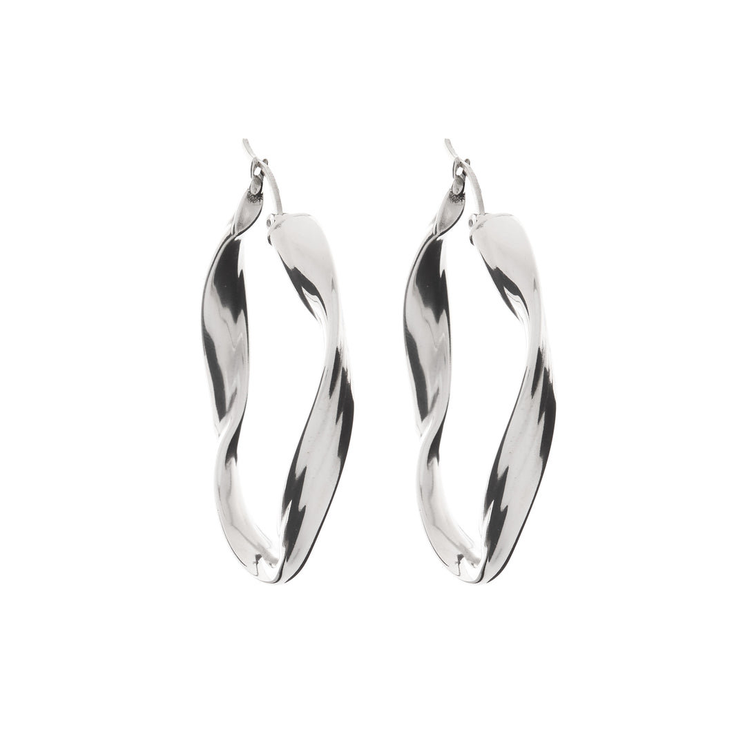 Silver Hoops - A1029