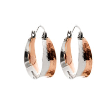 Load image into Gallery viewer, Silver &amp; Copper Hoops - A9332
