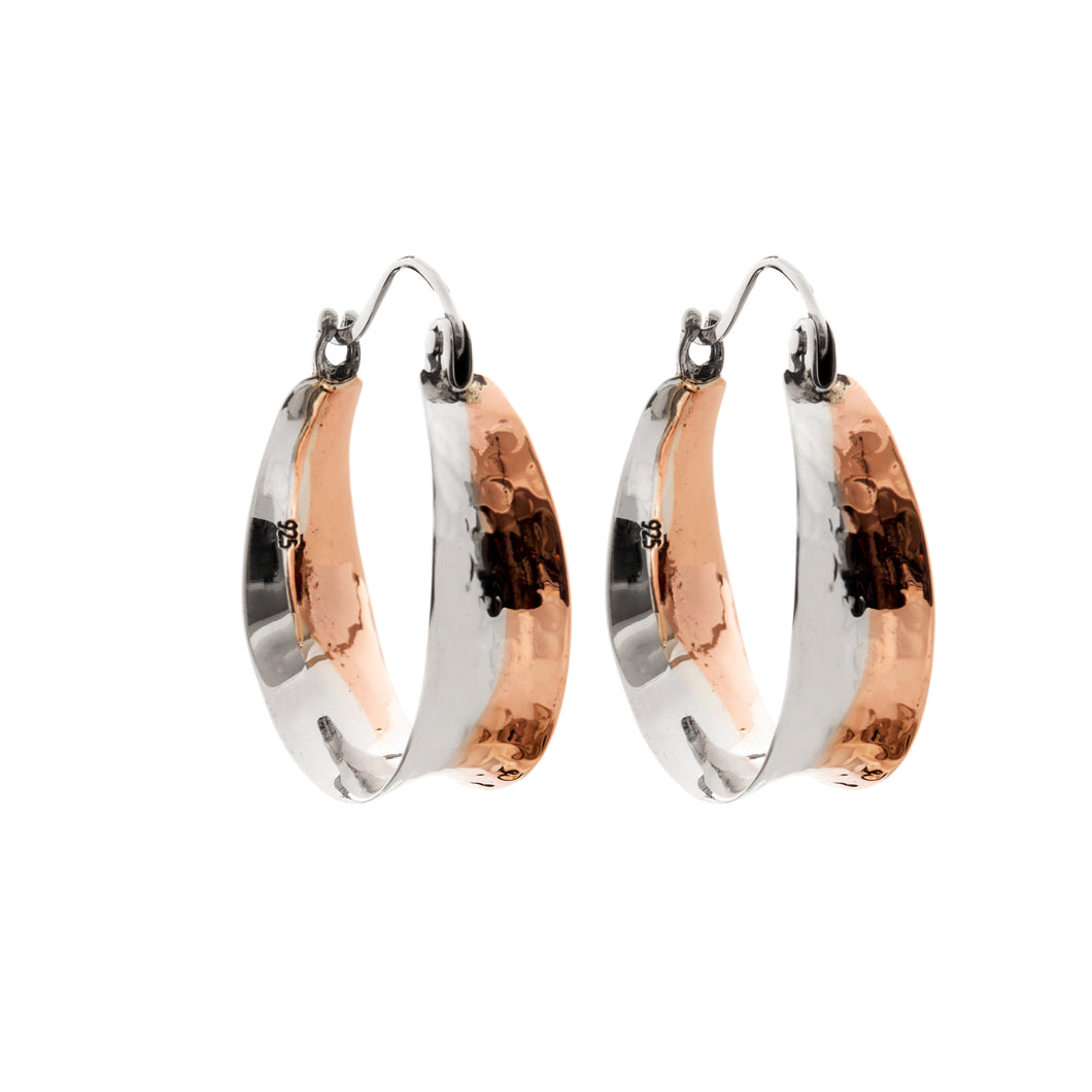 Silver & Copper Hoops - A9332