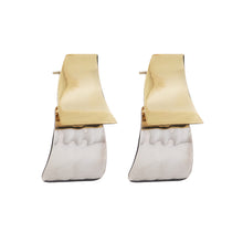 Load image into Gallery viewer, Silver &amp; Brass Stud Earrings - PPA887

