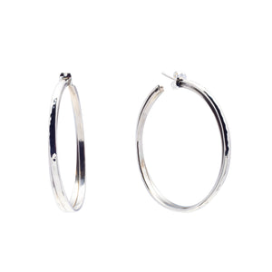 Silver Hoop Earrings - A332