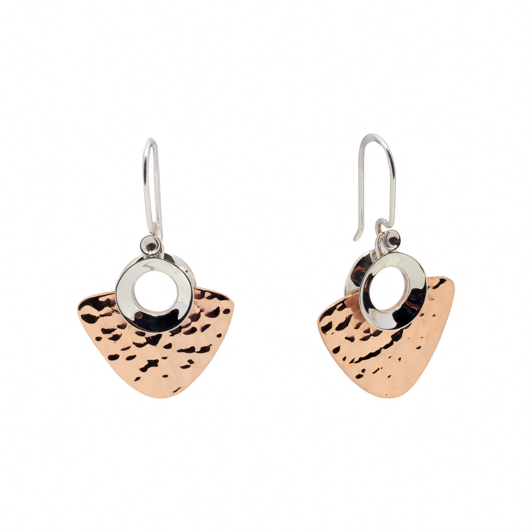Silver & Copper Earrings - A9095