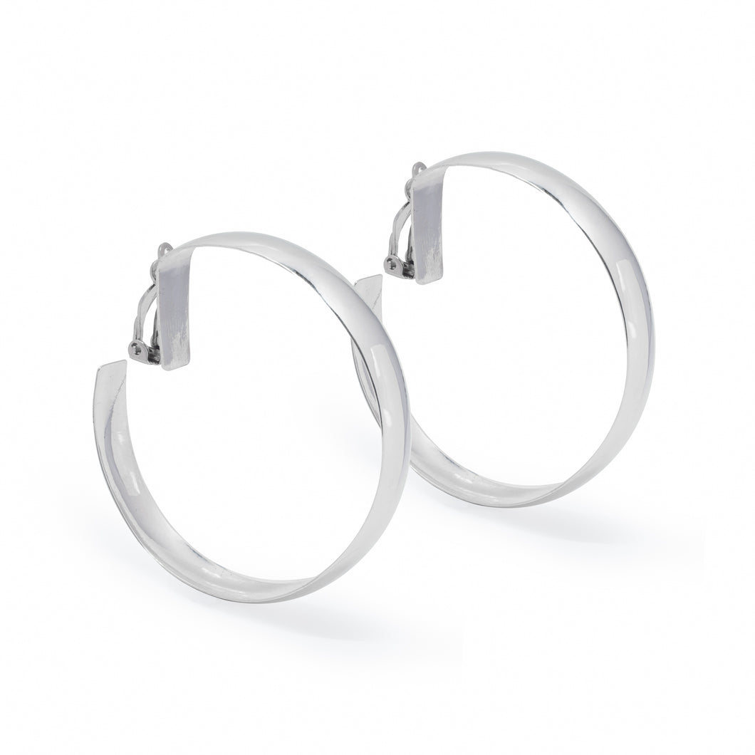 Silver Clip Earrings - FAA769