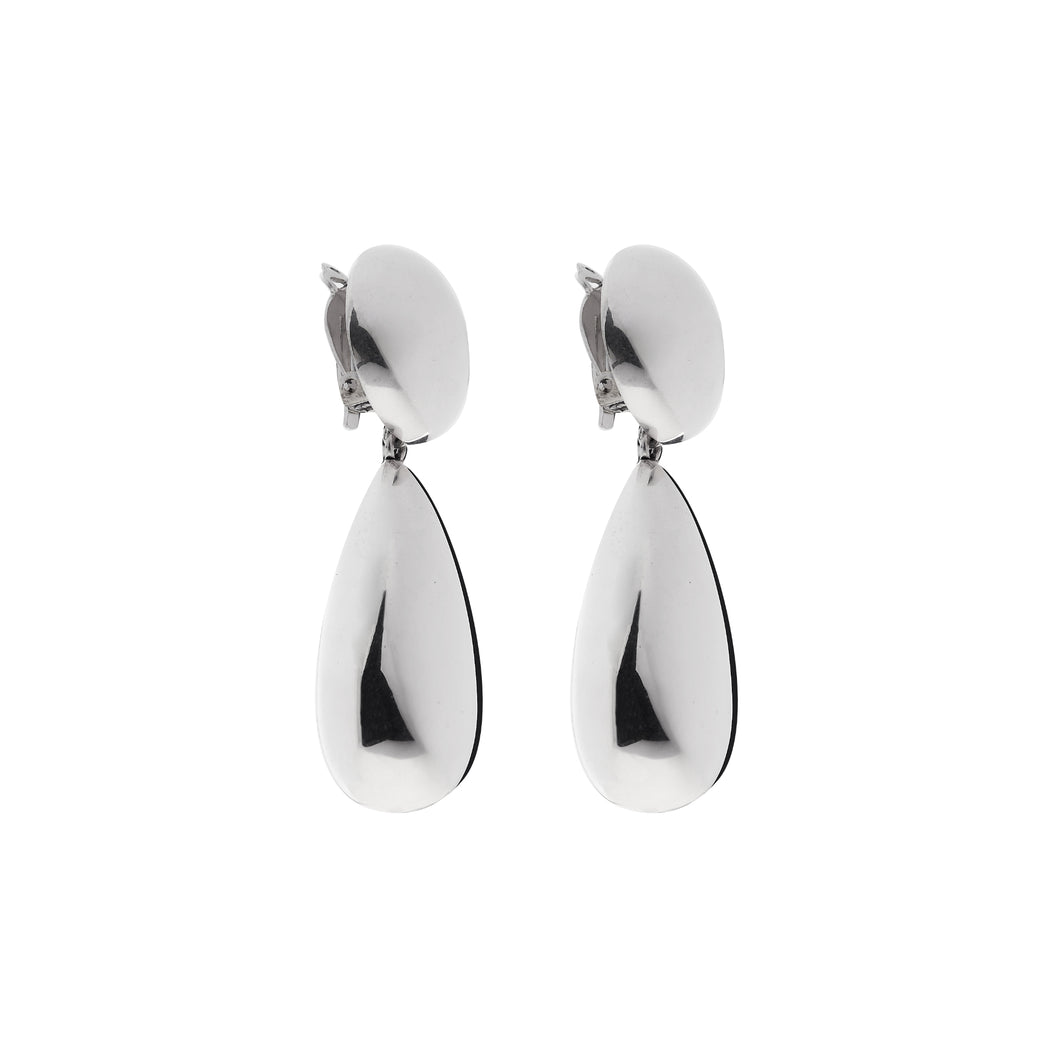 Silver Clip Earrings - AK456