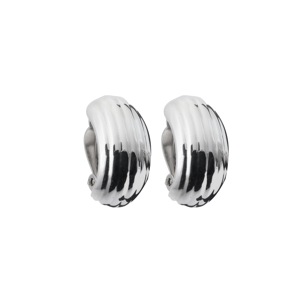 Silver Clip Earrings - A5460