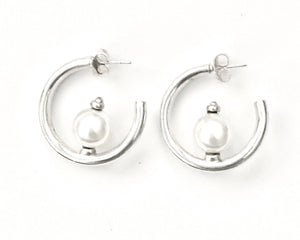 Silver Hoop Earrings - A6022