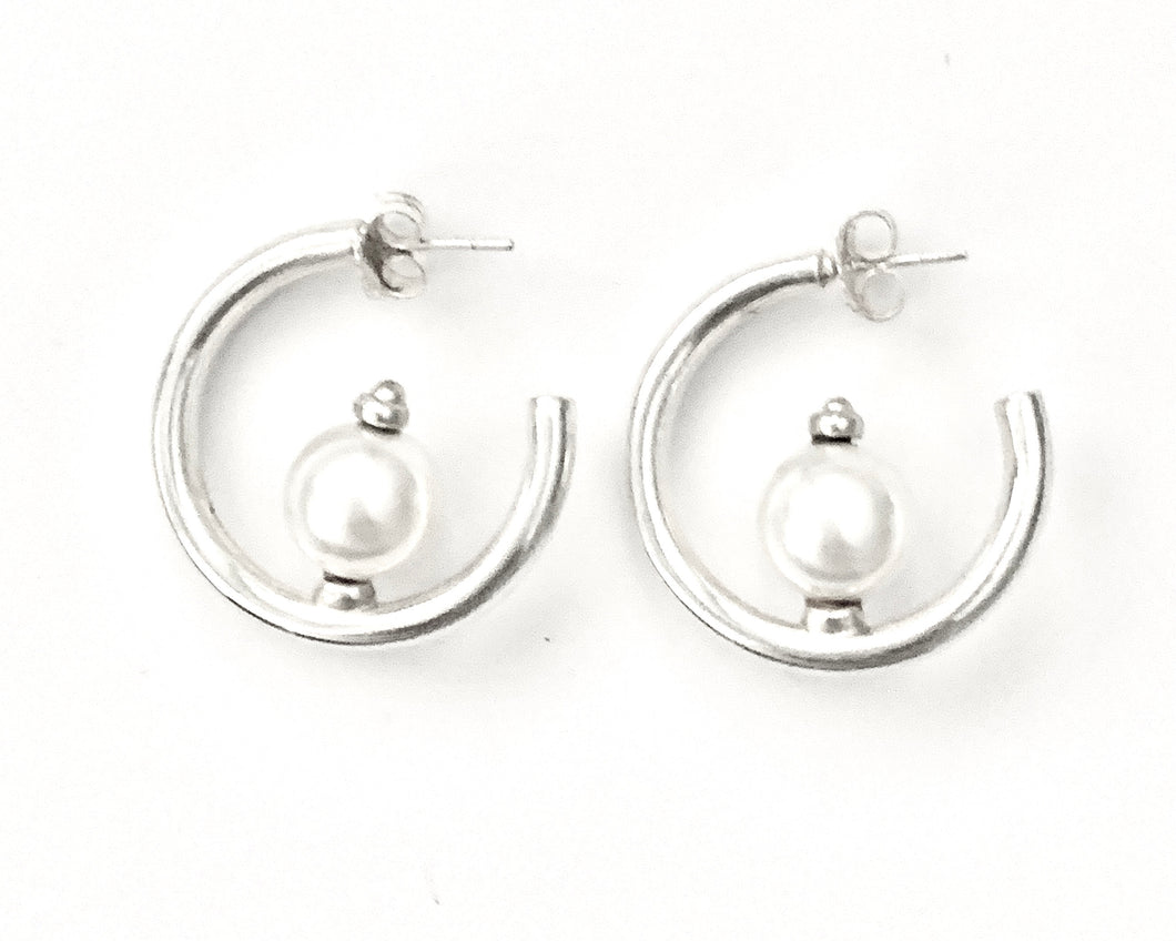 Silver Hoop Earrings - A6022