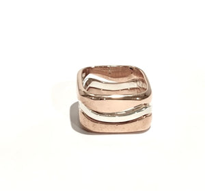 Copper & Silver Ring - R965