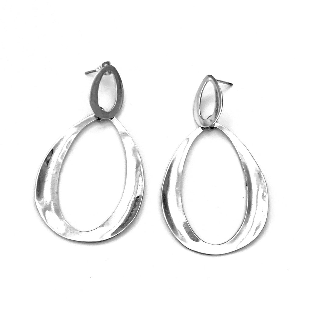 Silver Drop Earrings - OA444