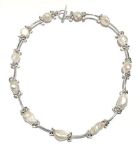 Load image into Gallery viewer, Silver &amp; Pearls Bracelet - PPB110
