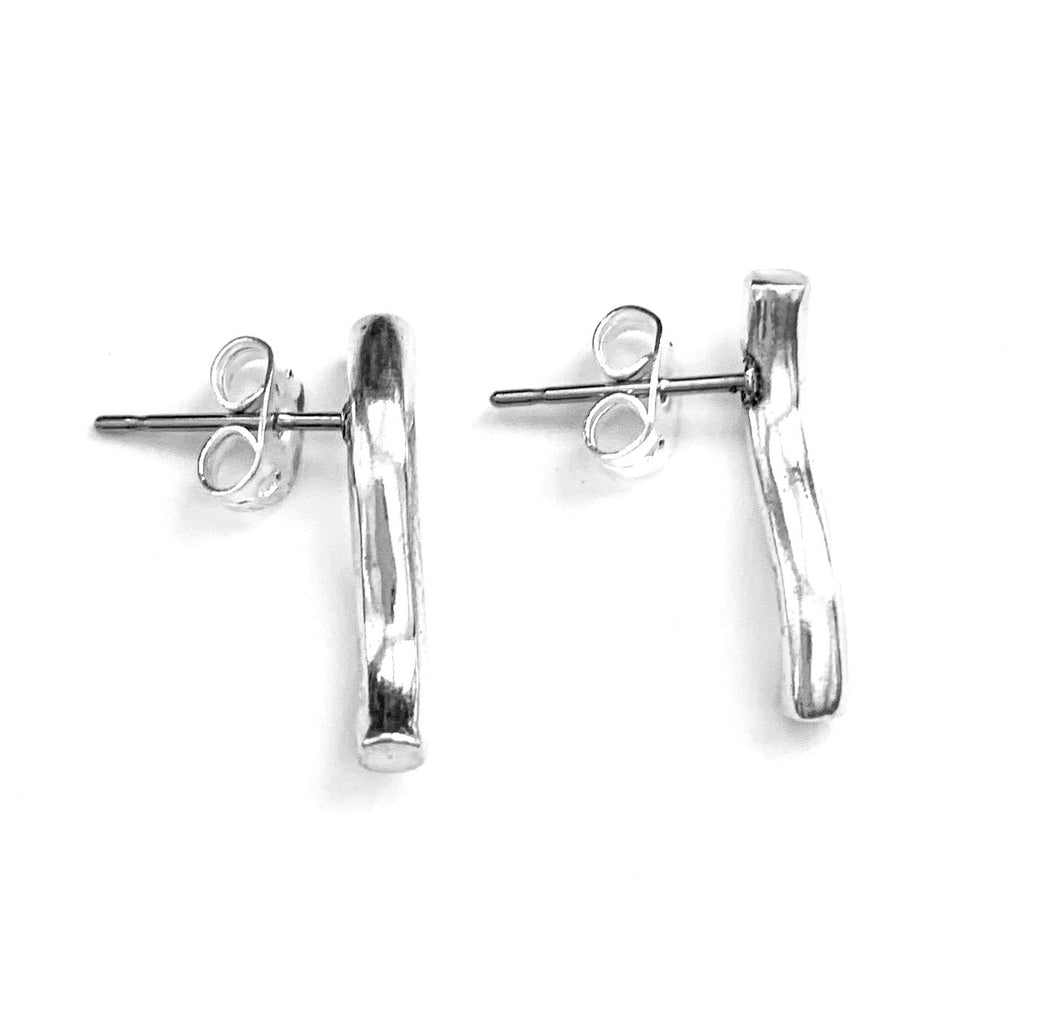 Silver Stud Earrings - HUA715
