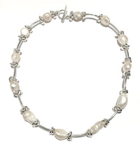 Load image into Gallery viewer, Silver &amp; Pearls Necklace - PPC106
