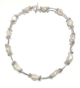 Silver & Pearls Necklace - PPC106