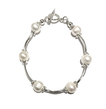 Load image into Gallery viewer, Silver &amp; Pearl Bracelet - PPB106
