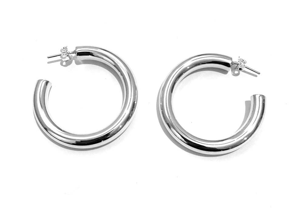 Silver Hoops - A6459