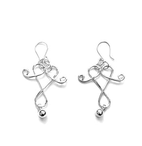 Silver Drop Earrings - A6325