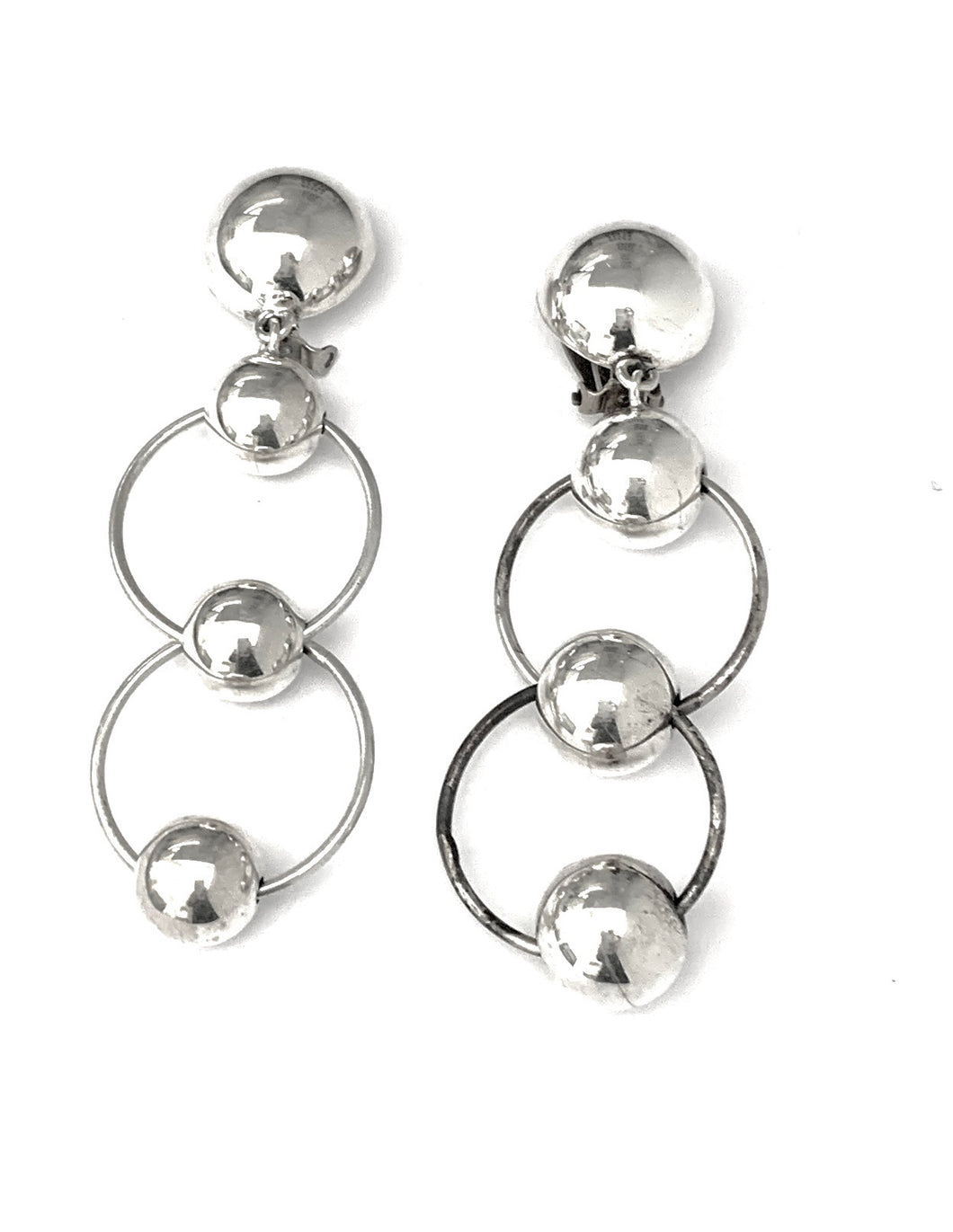 Silver Clip Earrings - A441
