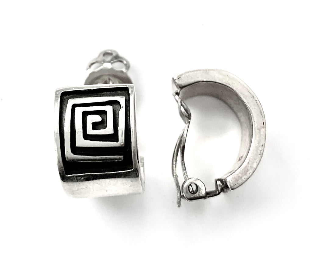 Silver Clip Earrings - EMA281
