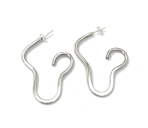 Silver Hoop Earrings - OKA654