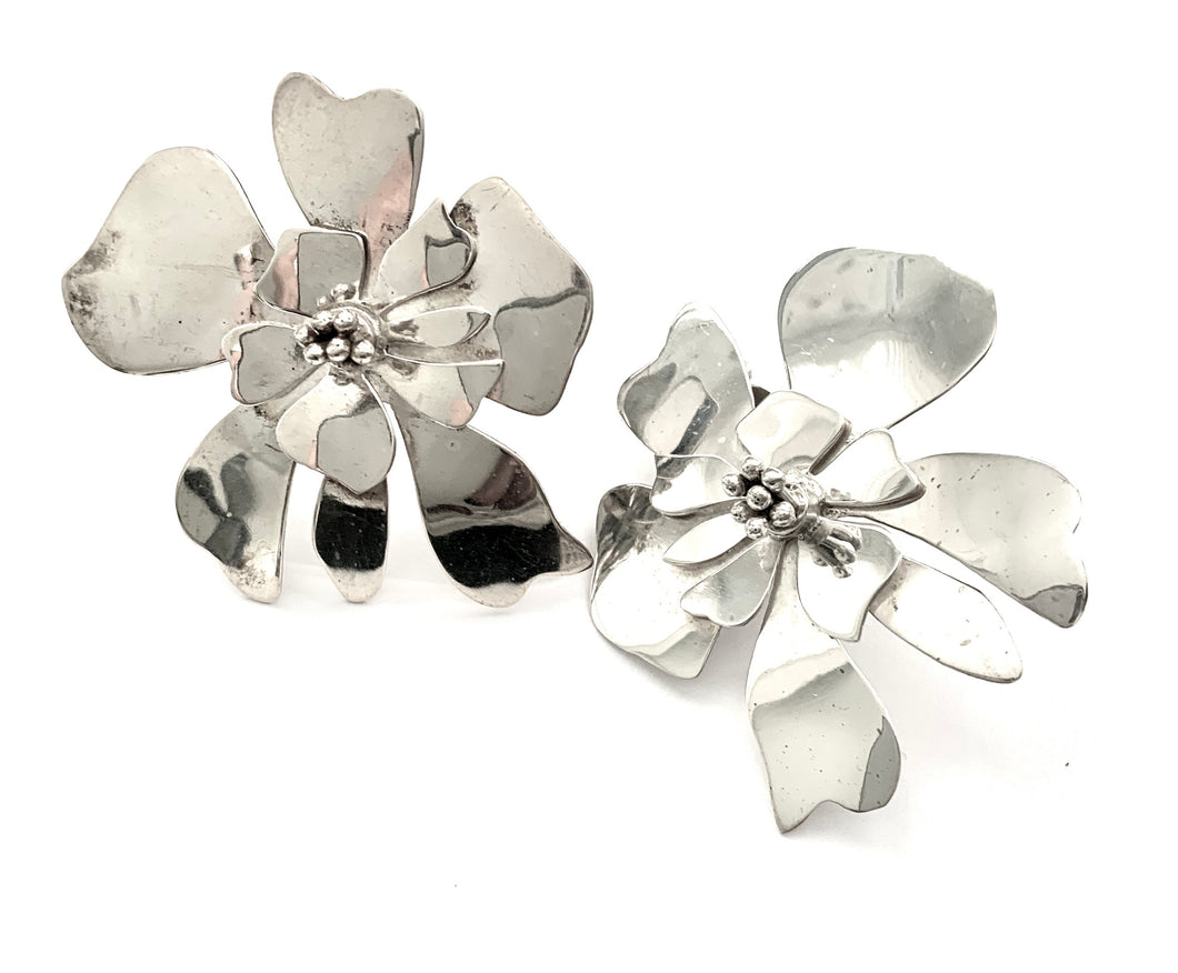 Silver Clip Earrings - OA551
