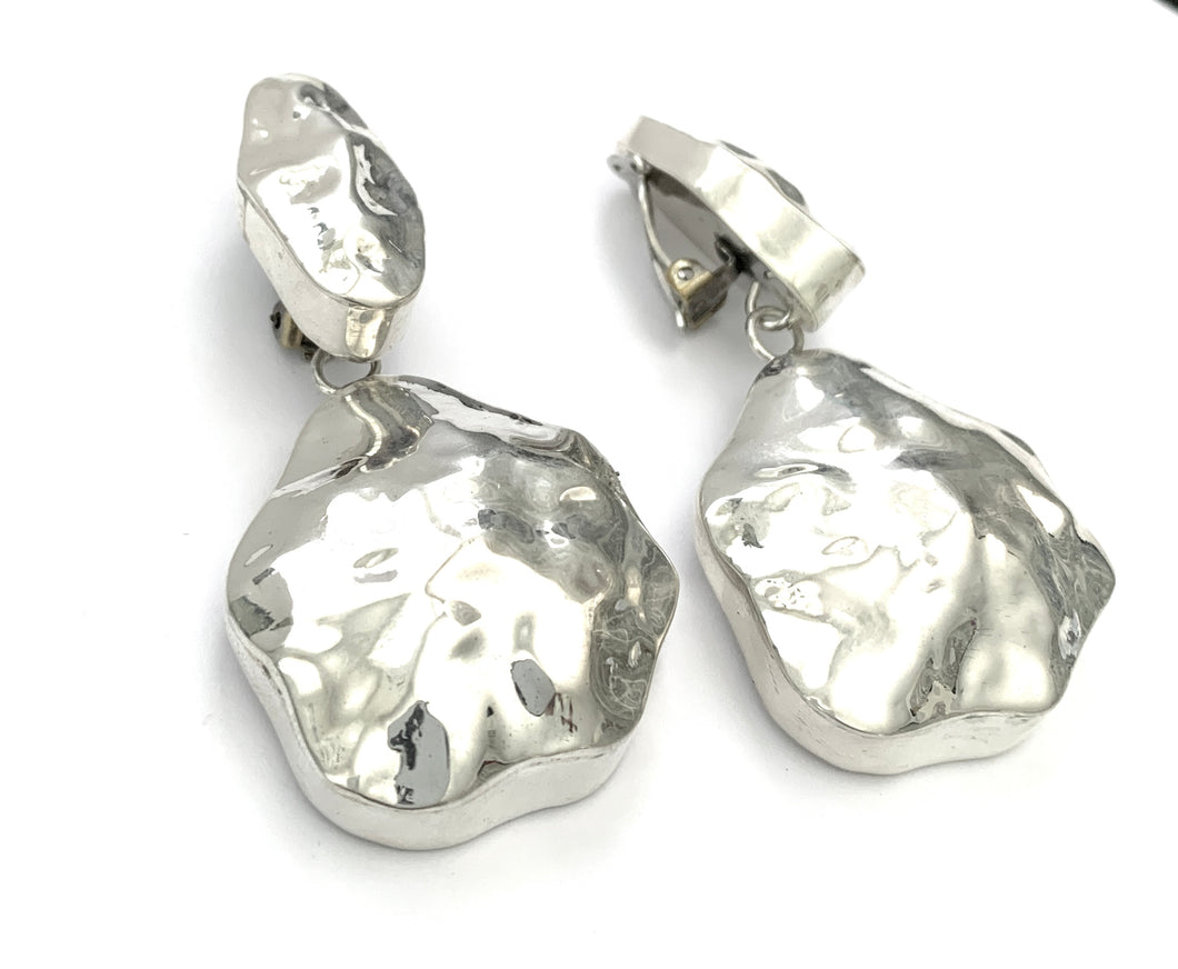 Silver Clip Earrings - OA598
