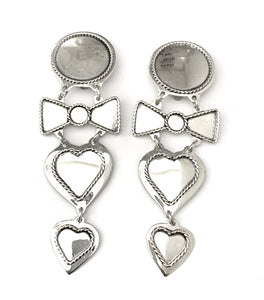 Silver Clip Earrings - A440