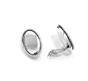 Silver Clip Earrings - FAA851