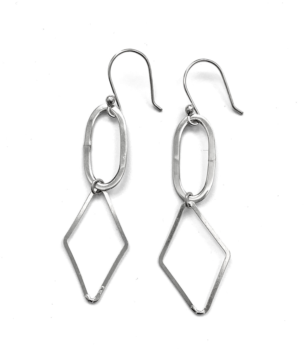 Silver Drop Earrings - A3116