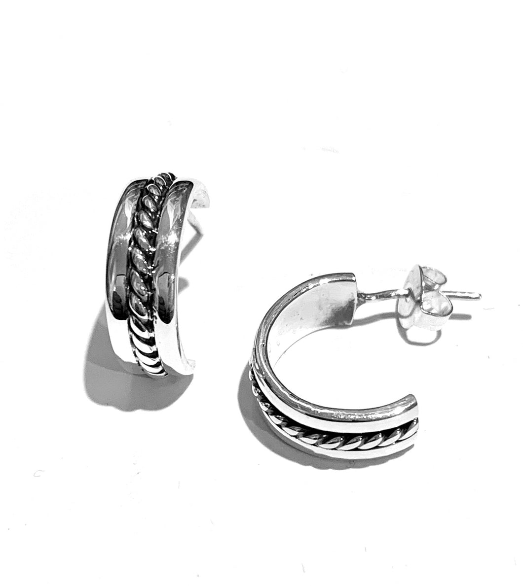Silver Hoop Earrings - A7155