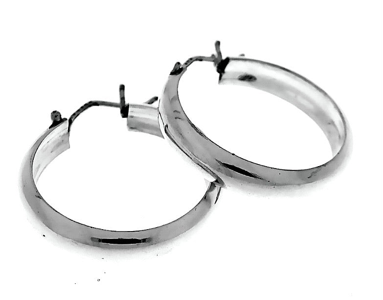 Silver Hoop Earrings - A3155