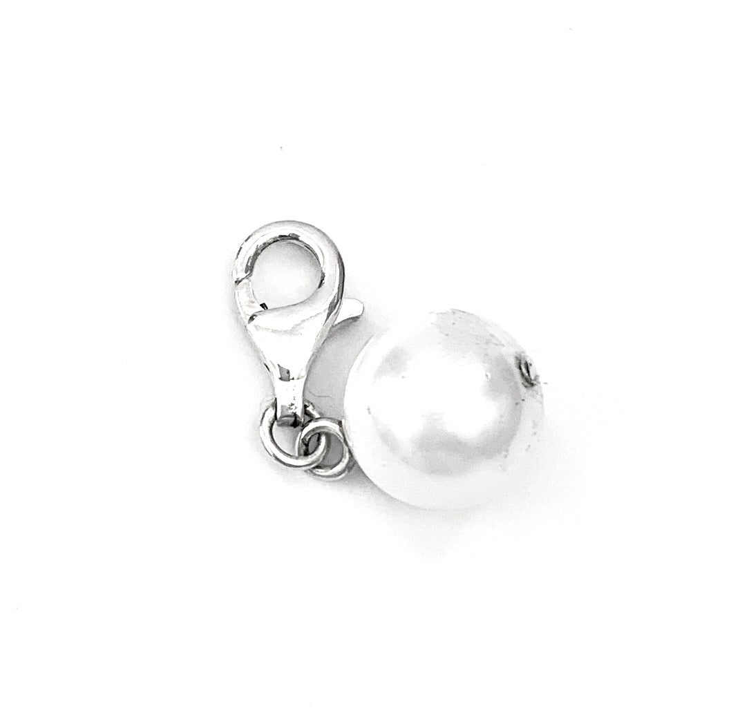 Silver Pearl Charm - B6084