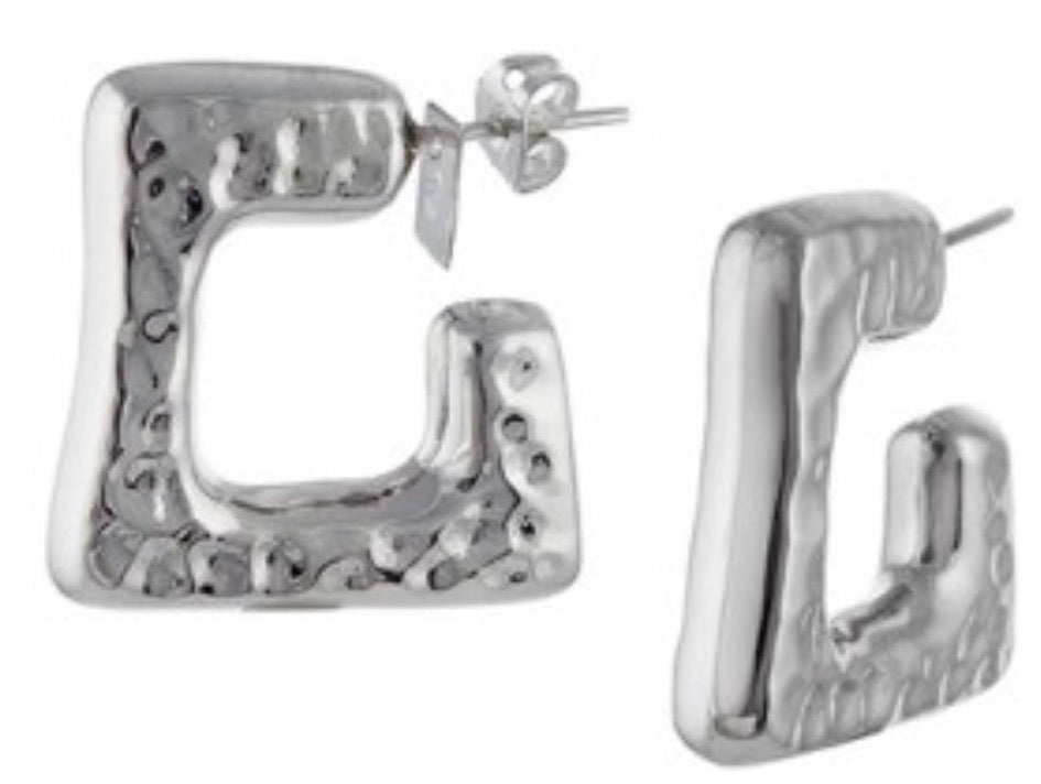 Silver Hoop Earrings - A5437